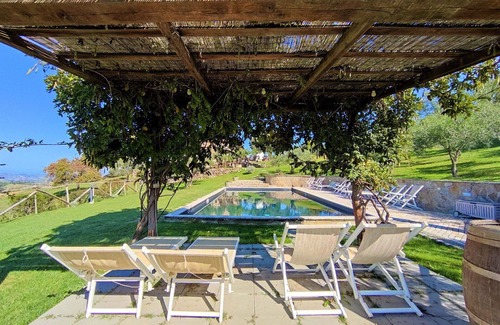 Roccalbegna House | Wonderful private villa with private pool, A/C, WIFI, TV, patio, panoramic view and parking