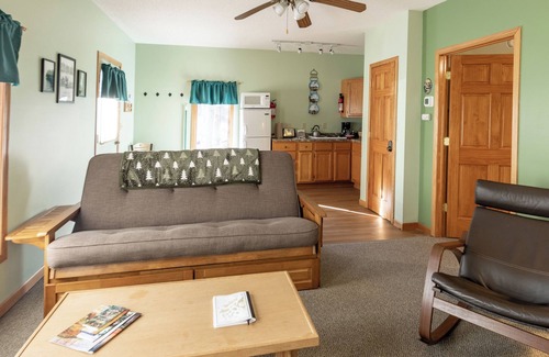 Bayfield Apartment | Woodland Lodging | Cozy Two-Level Retreat