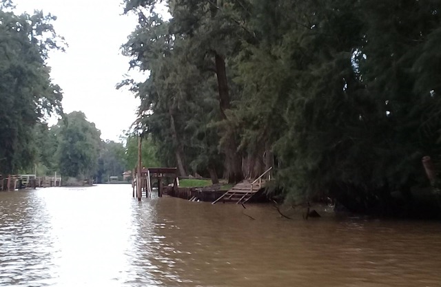Íntima cabaña en la rivera del río Espera. Arboleda, parque, muelle propio,PAZ.