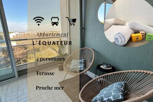 044 - L' Equateur Studio Cabine 4pers - 150m Plage