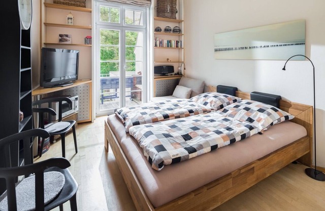 1-room apartment furnished in natural tones