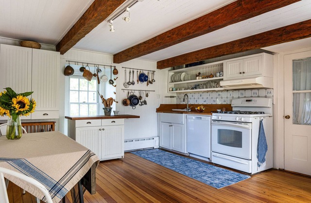 300-year-old stone house with large patio & plenty of country charm