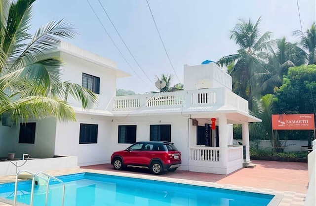 4-bedroom bungalow in fabulous Alibag with AC, WiFi, swimming pool and parking