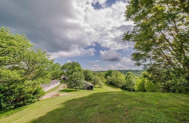 8700 Wood Rd, Chesterhill, OH - Property with a small cabin and a single family home