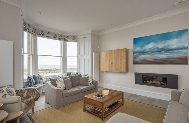 A 4-bedroom luxury holiday home with enchanting sea views across Milsey Bay Beach