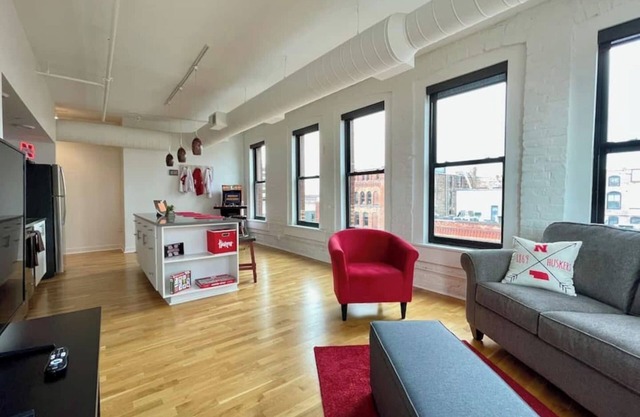 A historic Husker themed, 1,300 square foot loft in the heart of the Old Market