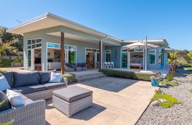 A stunning architecturally designed home in a quiet and sunny location