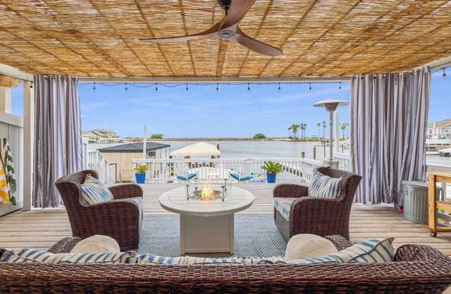 A stylish coastal pet and boat friendly oasis on the water with views of the Delta.