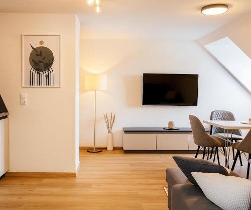Allgäu Suites - Innenstadt, Schlafzimmer, Küche, Parkplatz möglich, Dachterrasse