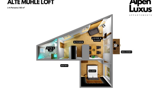 ALTE MÜHLE LOFT - Cozy Loft Apartment with Balcony, presented by AlpenLuxus