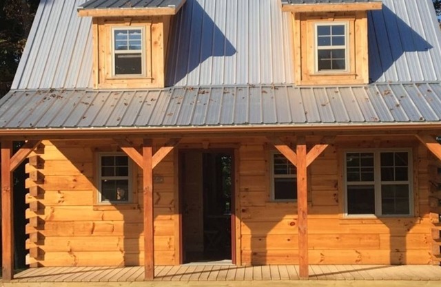 An Outdoor Luxury Cabin Adventure "The Hampton"Amish-Built Log Cabin