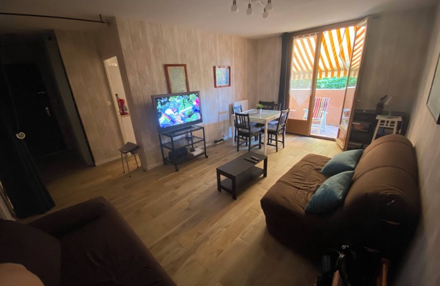 Apartment of 55m2, beach at 80m and pine forest, terrace, 1 bedroom, independent kitchen