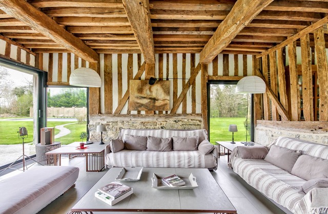 Authentic Normandy wine press with swimming pool