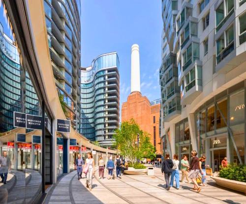 Battersea Power Station 2Bed 2Bath, Riverside Balcony Terrace, AC, 1000MB internet speed