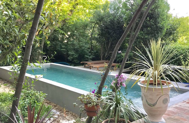 Beautiful mas style house with pool in large wooded park in the city center