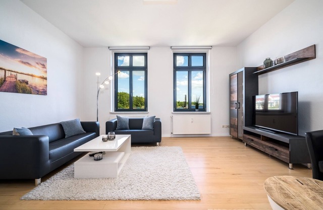 Blue Sea vacation apartment in the heart of Malchow with lake view and fireplace