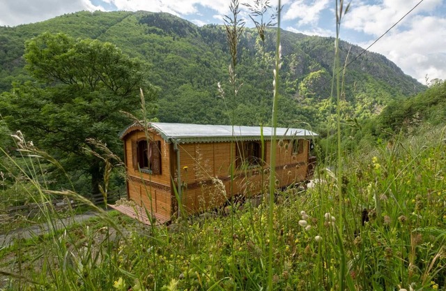Bohemian Night in the Mountains – Ancolie Caravan with View, Heating and Wi-Fi