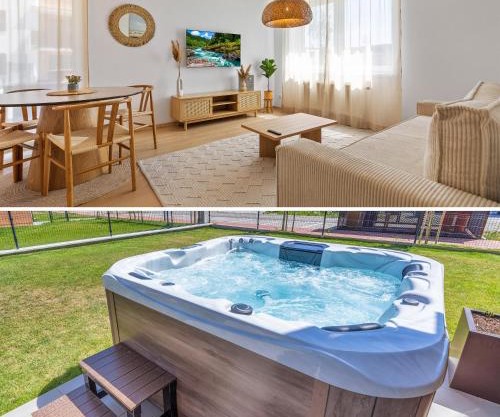 Boho Apt w Jacuzzi, Grill & Garden
