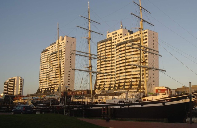 CaptainsLodge: Central top location with a panoramic view of the Weser and Havenwelten!