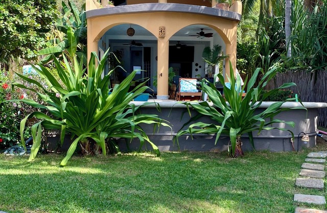 Casa Pelicanos is a private beachfront home with pool. Short walk to town.n