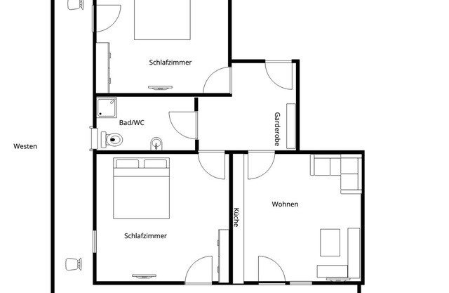 Chalet apartment Abendstern 1-4 pers., 62 m², 2 bedrooms, shower/WC, bathroom