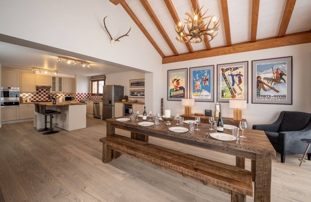 Chalet Bleu, large Meribel ski chalet, sleeps 10, superb living area to relax in
