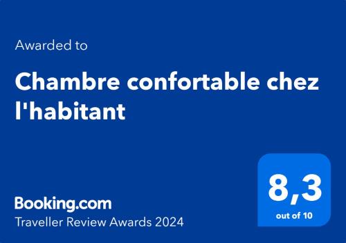 Chambre confortable chez l'habitant