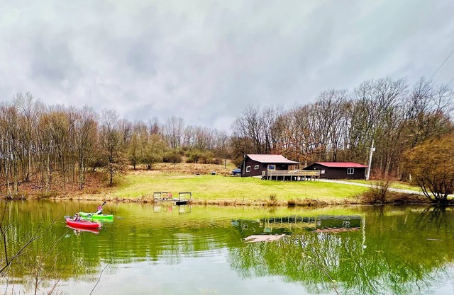 Charming Cabin Getaway with Pond, Kayaks + Creek