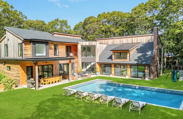 Chic Southampton Retreat with Heated Pool & Resort Style Indoor-Outdoor Living