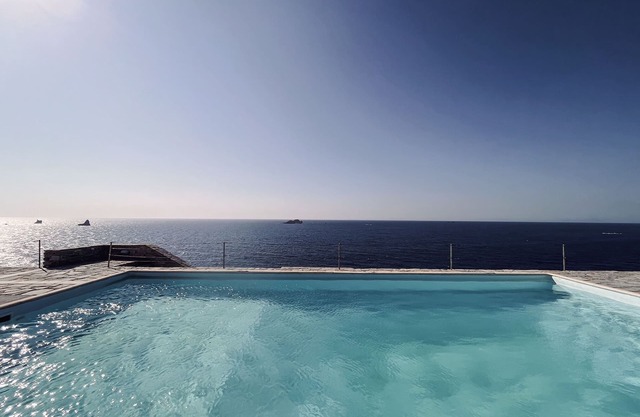Cliff Villa Paros, 115sq.m | Panoramic sea view | Shared Pool |Spacious Terraces