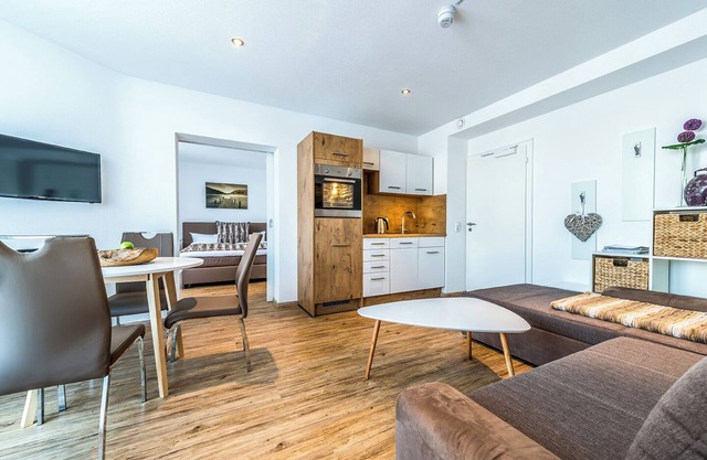 Comfortable Alpens Sonne vacation apartment with heated pool, sauna and covered terrace.