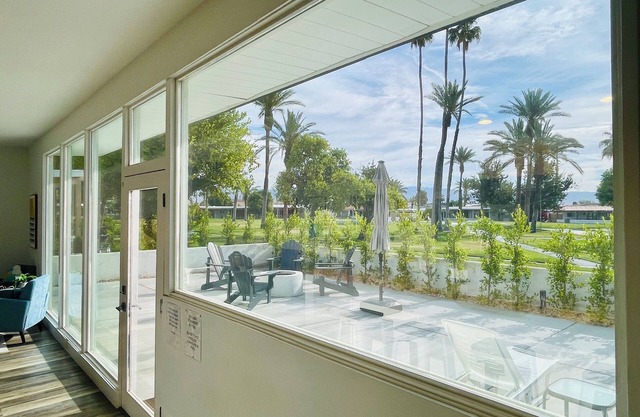 Comfy mid-century modern single level home bathed in morning sunlight