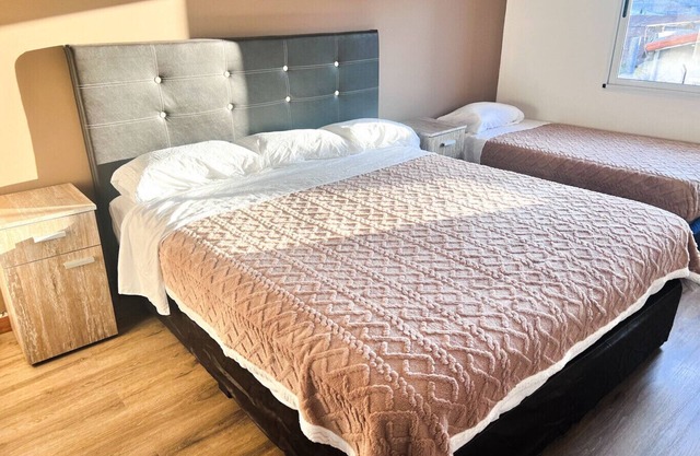 Complete house with garage and patio with barbecue