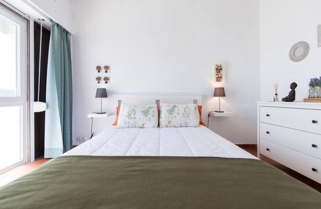 Completely renovated apartment, featuring 2 bedrooms, each with a double bed.