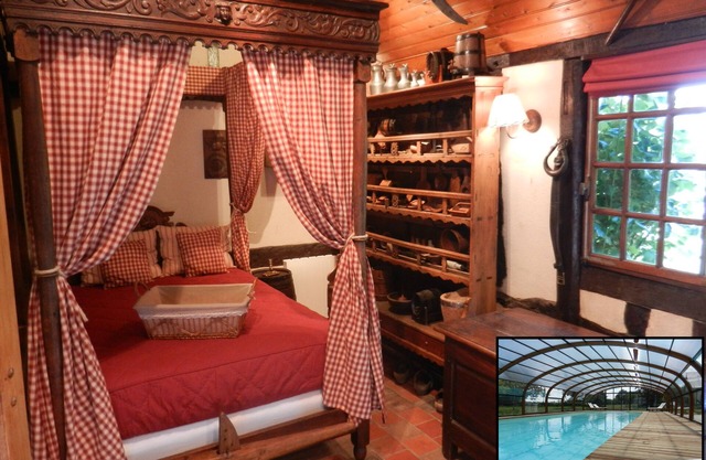 Cottage 3 Cows: fireplace, swimming pool and jacuzzi