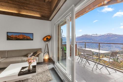 Crans-Montana 6 pers, grand appart rénové avec balcon, vue & parking