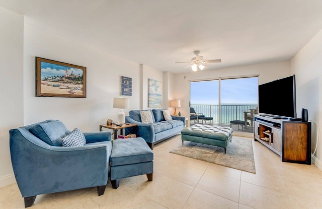 Direct oceanfront condo with large private balcony, seasonally heated pool, and garage parking