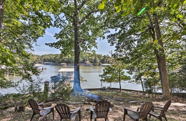 Dock, Slide + Fire Pit: Osage Beach Lake House