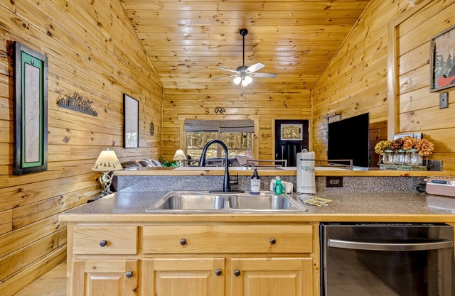 Dog-friendly cabin with hot tub, central AC, fireplace, gas grill & firepit