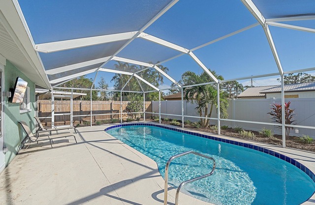 Dog-friendly pool home near beaches, shops, restaurants.