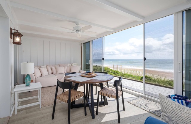 El Mar Villa | Oceanfront Luxury Condo with Sunroom Patio, Direct Beach Access +