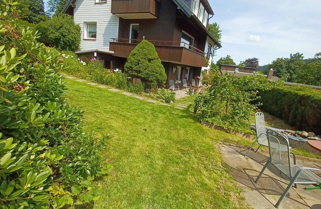 Fewo "walli" im Wanderparadies Harz. 2sz, Großes Wohnzimmer mit 65' TV, Balkon