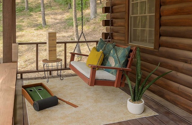 Fireplace & Swing | Modern Cabin + New Hot Tub