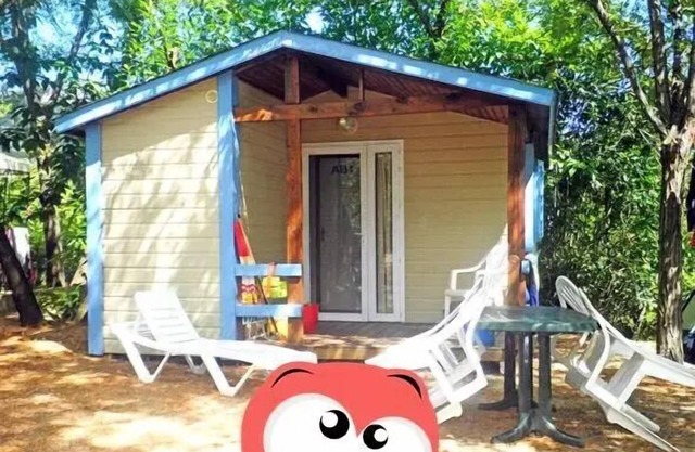 Flower CAMPING FAUVETS * - Chalet ABEILLE Standard 19m2 (1 bedroom) + covered terrace 5,50m2 4 persons