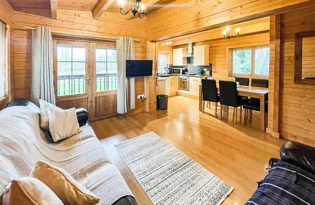 Four berth lodge with one master double and one twin each with wardrobe.