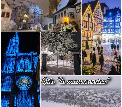 Gîte avec parking, au calme, entre Colmar-Riquewihr et Obernai ,marchés de Noël, 3 chambres, avec terrasse