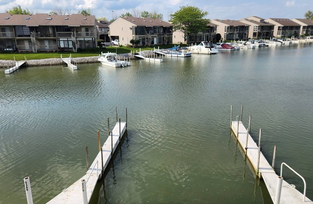 Gorgeous waterfront balcony view & boat dock on the shores of Lake Erie