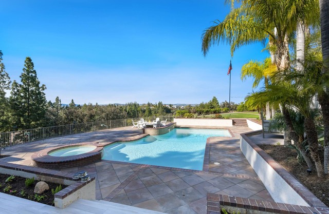 Grand hillside estate with private pool, spa