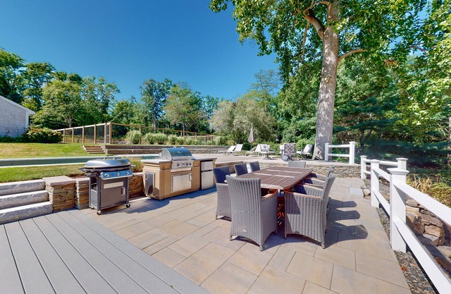 Historic Cape home with private pool, tennis court, summer kitchen, & game barn