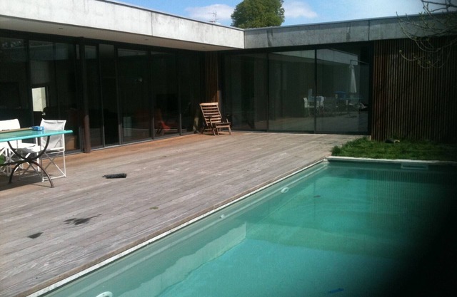 House contemporary architect in wood and concrete